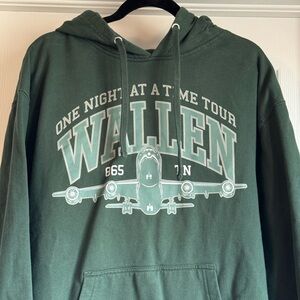 Morgan Wallen Hoodie Sweatshirt Large Green One Night at a Time World Tour